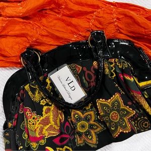 VLD Vintage style purse with long silk scarf